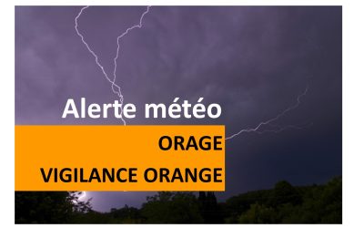Alerte météo : ORAGE – vigilance orange, attention possibilité de grêle.