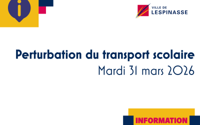 Perturbation du transport scolaire – Mardi 31 mars 2026